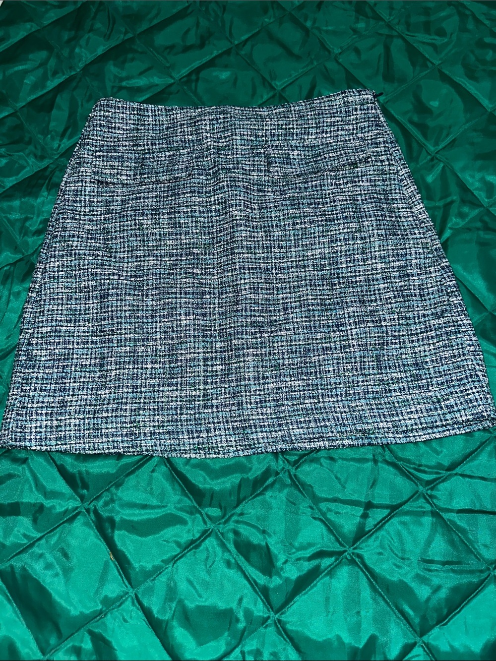 LOFT Black and White Tweed Mini Skirt